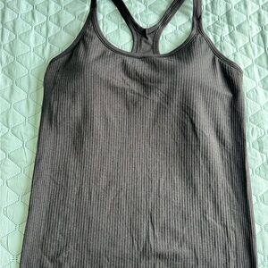 lululemon athletica Ribbed Racerback Tank Top in Charcoal Gray